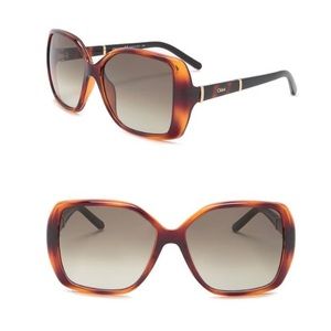 NEW CHLOE 58mm Daisy Oversized Tortoise Sunglasses